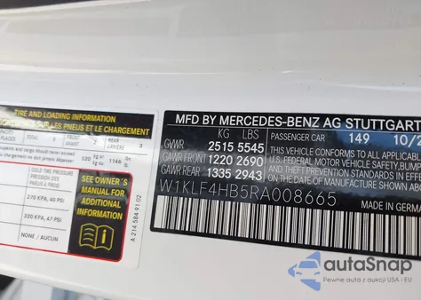 2024 Mercedes-Benz E 350 из США, поврежденный, VIN W1KLF4HB5RA008665